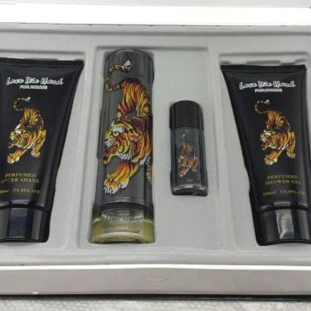 Ed Hardy by Christian Audigier 4 piece fragrance gift set Violet Musk Vetiver